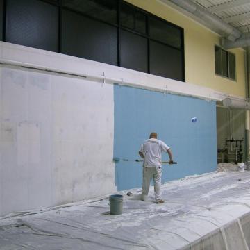 Coatings applied to accent walls.
