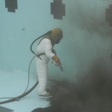 Abrasive Blasting of Pool Surface 