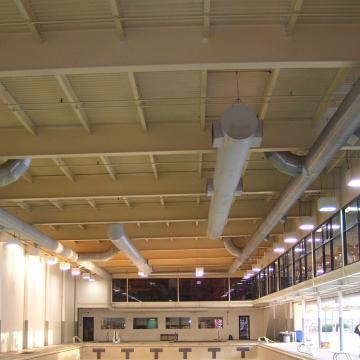 Swim Club ceiling prior to coating.